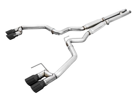 AWE Tuning 2018+ Ford Mustang GT (S550) Cat-Back Exhaust - Track Edition (Quad Diamond Black Tips) thumbnail 2