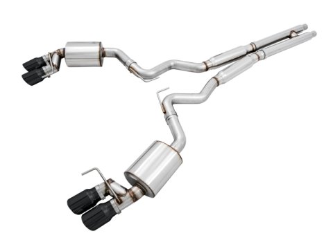 AWE Tuning 2018+ Ford Mustang GT (S550) Cat-Back Exhaust - Touring Edition (Quad Diamond Black Tips) thumbnail 2