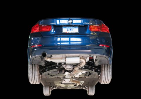 AWE Tuning 13-18 BMW 320i (F30) Touring Edition Exhaust w/ Performance Mid Pipe - Diamond Blk Tips thumbnail 9