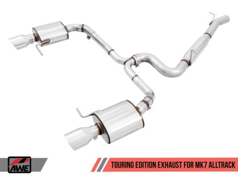 AWE Tuning VW MK7 Golf Alltrack/Sportwagen 4Motion Touring Edition Exhaust - Polished Silver Tips thumbnail 1