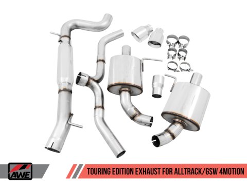 AWE Tuning VW MK7 Golf Alltrack/Sportwagen 4Motion Touring Edition Exhaust - Polished Silver Tips thumbnail 7