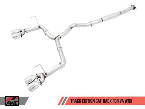 AWE Tuning Subaru WRX/STI VA/GV Sedan Track Edition Exhaust - Chrome Silver Tips (102mm) thumbnail 3