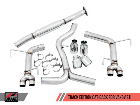 AWE Tuning Subaru WRX/STI VA/GV Sedan Track Edition Exhaust - Chrome Silver Tips (102mm) thumbnail 5