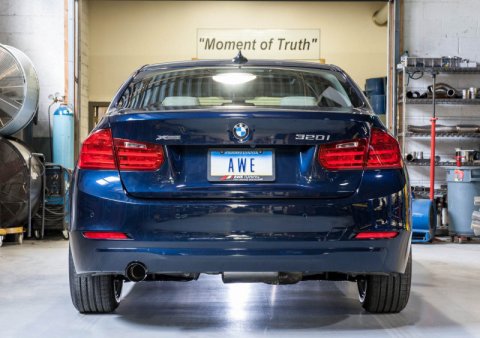 AWE Tuning BMW F30 320i Touring Exhaust w/Performance Mid Pipe - Diamond Black Tip (90mm) thumbnail 8