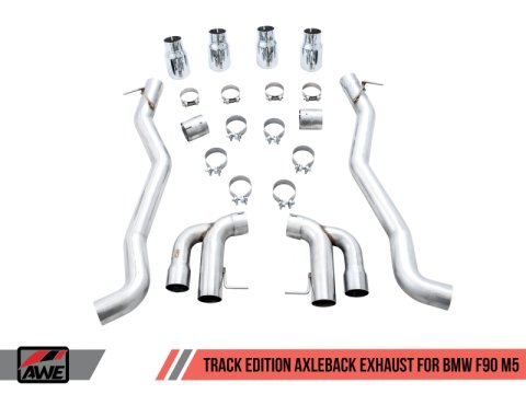 AWE Tuning 18-19 BMW M5 (F90) 4.4T AWD Axle-Back Exhaust - Track Edition (Chrome Silver Tips) thumbnail 9