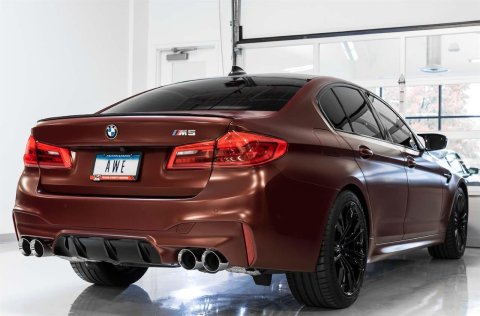 AWE Tuning 18-19 BMW M5 (F90) 4.4T AWD SwitchPath Axle-Back Exhaust - Diamond Black Tips thumbnail 4
