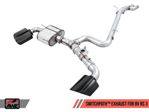 AWE Tuning 17-19 Audi RS3 8V SwitchPath Exhaust w/Diamond Black RS-Style Tips thumbnail 8