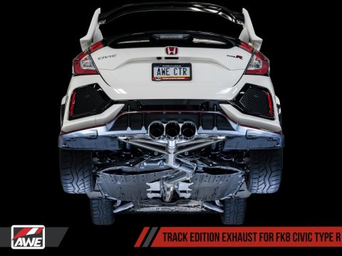 AWE Tuning 2017+ Honda Civic Type R Track Edition Exhaust w/Front Pipe & Triple Chrome Silver Tips thumbnail 5