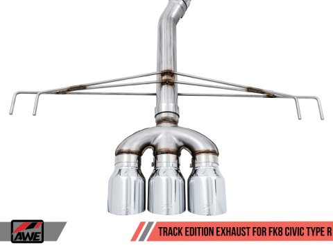 AWE Tuning 2017+ Honda Civic Type R Track Edition Exhaust w/Front Pipe & Triple Chrome Silver Tips thumbnail 8