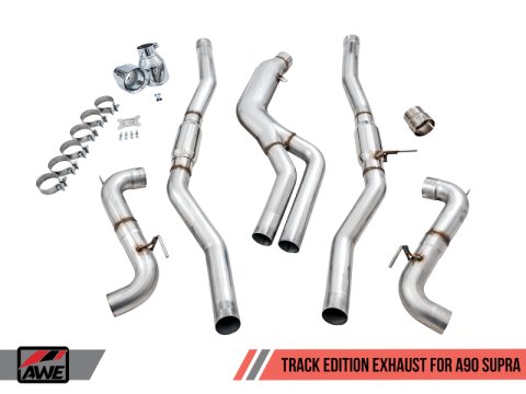 AWE Tuning 2020 Toyota Supra A90 Track Edition Exhaust - 5in Chrome Silver Tips thumbnail 6