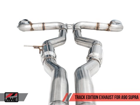 AWE Tuning 2020 Toyota Supra A90 Track Edition Exhaust - 5in Chrome Silver Tips thumbnail 9