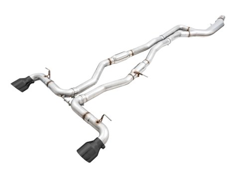 AWE Tuning 2020 Toyota Supra A90 Resonated Track Edition Exhaust - 5in Diamond Black Tips thumbnail 1