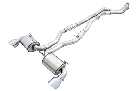 AWE Tuning 2020 Toyota Supra A90 Resonated Touring Edition Exhaust - 5in Chrome Silver Tips thumbnail 2