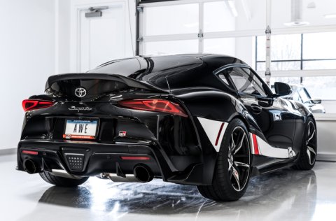 AWE Tuning 2020 Toyota Supra A90 Resonated Touring Edition Exhaust - 5in Diamond Black Tips thumbnail 7