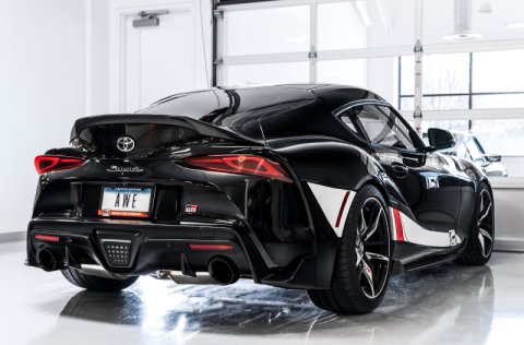 AWE Tuning 2020 Toyota Supra A90 Resonated Touring Edition Exhaust - 5in Diamond Black Tips thumbnail 8