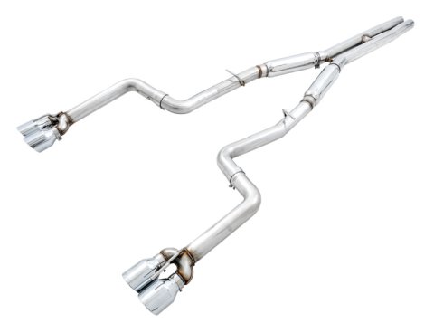 AWE Tuning 2015+ Dodge Challenger 6.4L/6.2L SC Track Edition Exhaust - Quad Chrome Silver Tips thumbnail 3