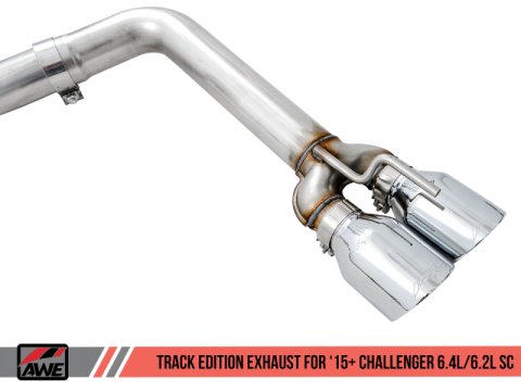 AWE Tuning 2015+ Dodge Challenger 6.4L/6.2L SC Track Edition Exhaust - Quad Chrome Silver Tips thumbnail 6