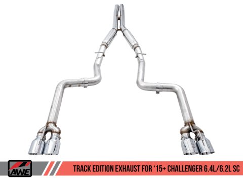 AWE Tuning 2015+ Dodge Challenger 6.4L/6.2L SC Track Edition Exhaust - Quad Chrome Silver Tips thumbnail 7