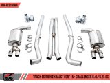 AWE Tuning 2015+ Dodge Challenger 6.4L/6.2L Non-Resonated Touring Edition Exhaust - Quad Silver Tips thumbnail 6