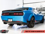 AWE Tuning 2015+ Dodge Challenger 6.4L/6.2L Non-Resonated Touring Edition Exhaust - Quad Black Tips thumbnail 1