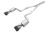 AWE Tuning 2015+ Dodge Challenger 6.4L/6.2L Non-Resonated Touring Edition Exhaust - Quad Black Tips thumbnail 2