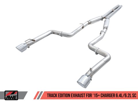 AWE Tuning 2015+ Dodge Charger 6.4L/6.2L Supercharged Track Edition Exhaust - Chrome Silver Tips thumbnail 1