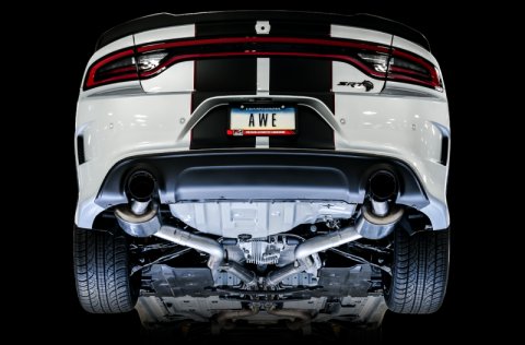 AWE Tuning 2015+ Dodge Charger 6.4L/6.2L Non-Resonated Touring Edition Exhaust - Diamond Blk Tips thumbnail 9