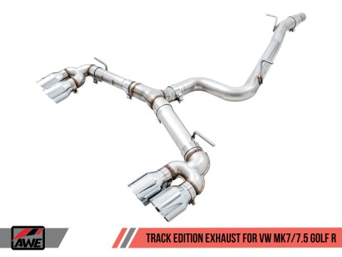 AWE Tuning Mk7 Golf R Track Edition Exhaust w/Chrome Silver Tips 102mm thumbnail 1
