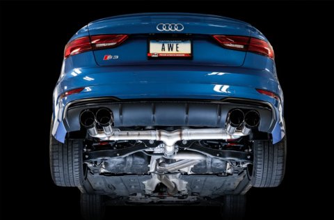 AWE Tuning Audi 8V S3 Track Edition Exhaust w/Diamond Black Tips 102mm thumbnail 6