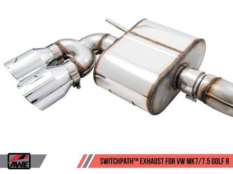 AWE Tuning Mk7 Golf R SwitchPath Exhaust w/Chrome Silver Tips 102mm thumbnail 7