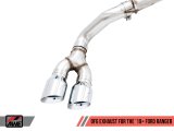 AWE Tuning 2019+ Ford Ranger 0FG Performance Exhaust System w/Chrome Silver Tips & Bash Guard thumbnail 1