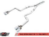 AWE Tuning 2017+ Dodge Challenger 5.7L Track Edition Exhaust - Chrome Silver Quad Tips thumbnail 1