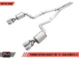 AWE Tuning 2017+ Challenger 5.7L Touring Edition Exhaust - Non-Resonated - Chrome Silver Quad Tips thumbnail 1