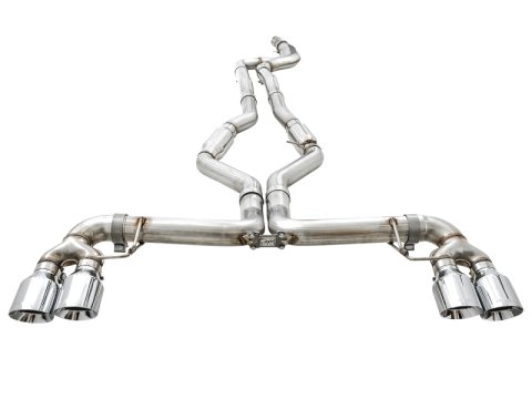 AWE Tuning 2019+ BMW M340i (G20) Track Edition Exhaust - Quad Chrome Silver Tips thumbnail 1
