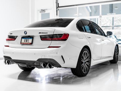 AWE Tuning 2019+ BMW M340i (G20) Track Edition Exhaust - Quad Chrome Silver Tips thumbnail 6