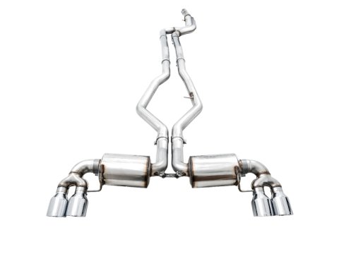 AWE Tuning 2019+ BMW M340i (G20) Non-Resonated Touring Edition Exhaust - Quad Chrome Silver Tips thumbnail 1