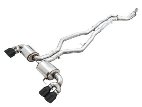 AWE Tuning 2019+ BMW M340i (G20) Non-Resonated Touring Edition Exhaust - Quad Diamond Black Tips thumbnail 2