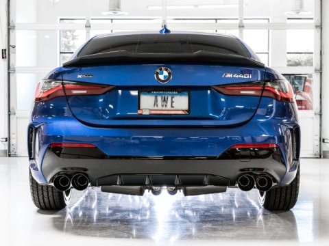 AWE Tuning 2019+ BMW M340i (G20) Non-Resonated Touring Edition Exhaust - Quad Diamond Black Tips thumbnail 7