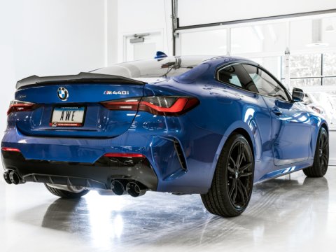 AWE Tuning 2019+ BMW M340i (G20) Non-Resonated Touring Edition Exhaust - Quad Diamond Black Tips thumbnail 8