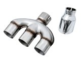 AWE Tuning 17-20 Honda Civic Si 1.5L Turbo Dual-to-Triple Tip Conversion Kit - Chrome Silver Tip thumbnail 1