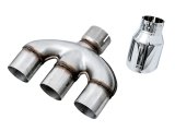 AWE Tuning 17-20 Honda Civic Si 1.5L Turbo Dual-to-Triple Tip Conversion Kit - Chrome Silver Tip thumbnail 2