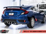 AWE Tuning 17-20 Honda Civic Si 1.5L Turbo Dual-to-Triple Tip Conversion Kit - Chrome Silver Tip thumbnail 7