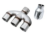 AWE Tuning 17-20 Honda Civic Si 1.5L Turbo Dual-to-Triple Tip Conversion Kit - Chrome Silver Tip thumbnail 8