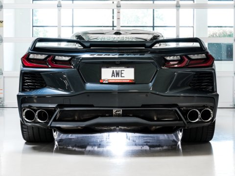 AWE Tuning 2020 Chevrolet Corvette (C8) Touring Edition Exhaust - Quad Chrome Silver Tips thumbnail 4