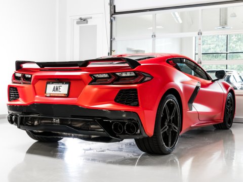 AWE Tuning 2020 Chevrolet Corvette (C8) Touring Edition Exhaust - Quad Diamond Black Tips thumbnail 4