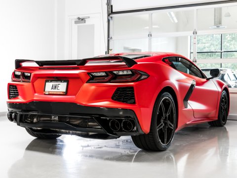 AWE Tuning 2020 Chevrolet Corvette (C8) Touring Edition Exhaust - Quad Diamond Black Tips thumbnail 8