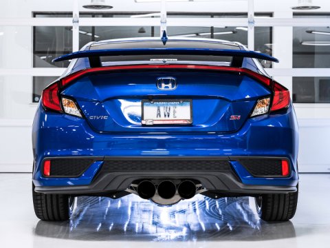 AWE Tuning Honda Civic Si 10th Gen 1.5L Turbo Dual-to-Triple Tip Conversion Kit - Diamond Black Tip thumbnail 7