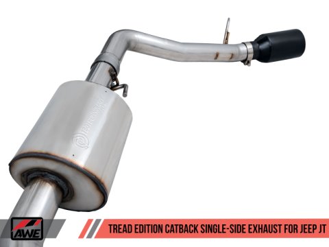AWE Tuning 20-21 Jeep Gladiator JT 3.6L Tread Edition Cat-Back Single Side Exhaust - Diamond Blk Ti thumbnail 7