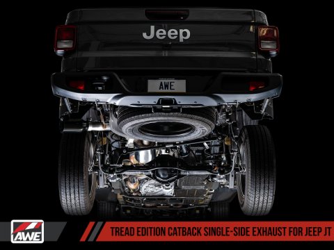 AWE Tuning 20-21 Jeep Gladiator JT 3.6L Tread Edition Cat-Back Single Side Exhaust - Diamond Blk Ti thumbnail 8