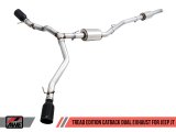 AWE Tuning 20-21 Jeep Gladiator JT 3.6L Tread Edition Cat-Back Dual Exhaust - Diamond Black Tip thumbnail 1